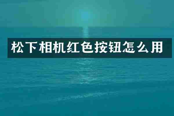 相机红色按钮怎么用