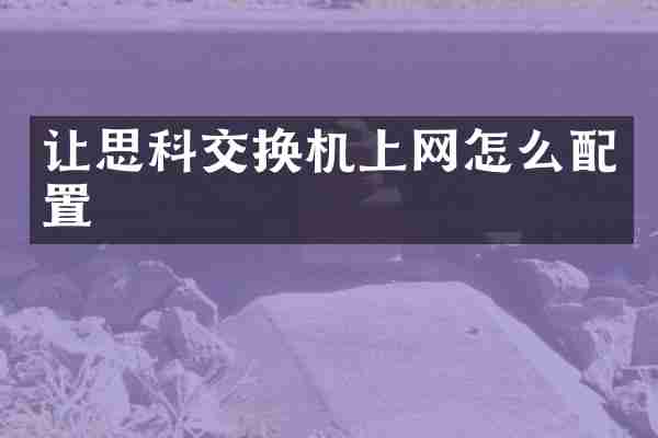 让思科交换机上网怎么配置