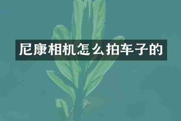 尼康相机怎么拍车子的