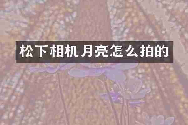 相机月亮怎么拍的