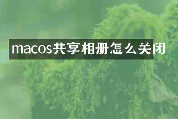 macos共享相册怎么关闭