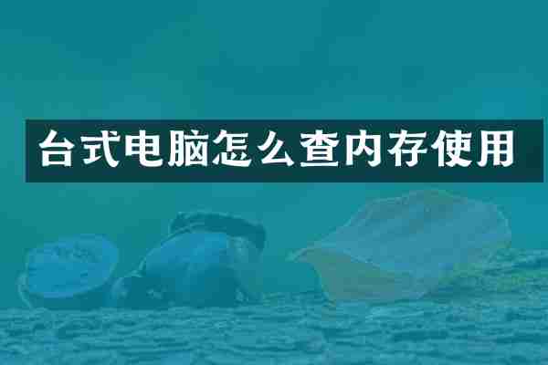 台式电脑怎么查内存使用