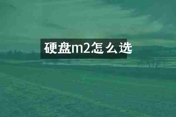 硬盘m2怎么选