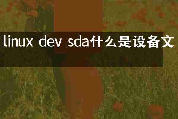 linux dev sda什么是设备文件