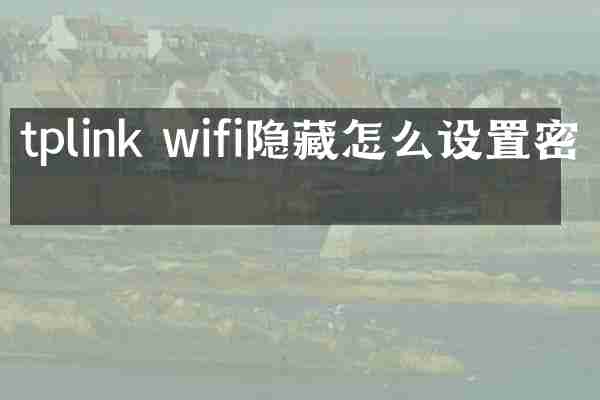 tplink wifi隐藏怎么设置密码