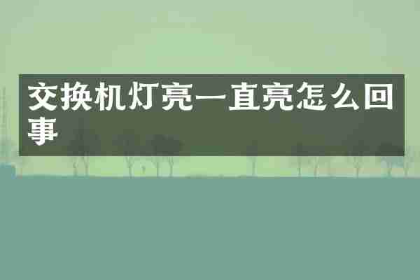交换机灯亮一直亮怎么回事
