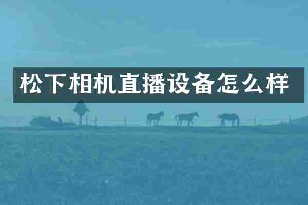 相机直播设备怎么样