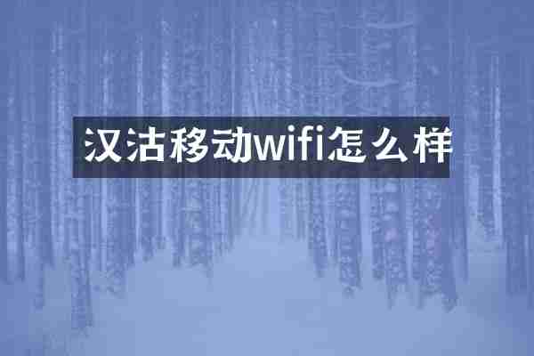 汉沽移动wifi怎么样