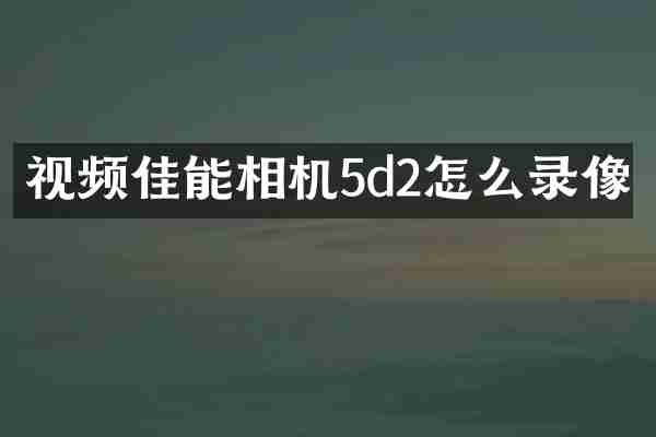 视频佳能相机5d2怎么录像