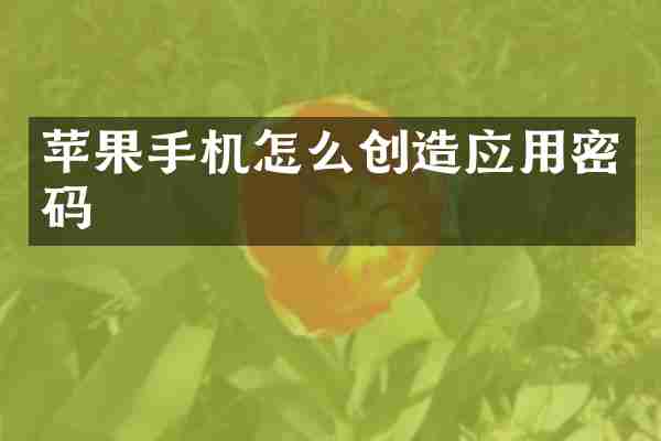 苹果手机怎么创造应用密码