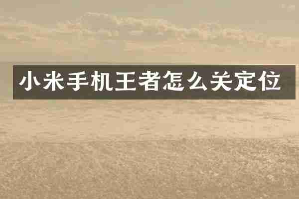 小米手机王者怎么关定位