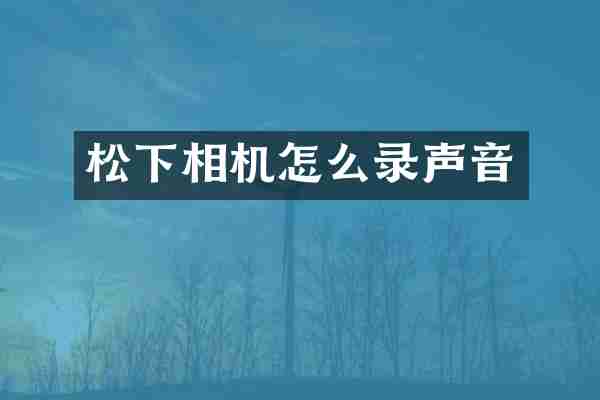 相机怎么录声音