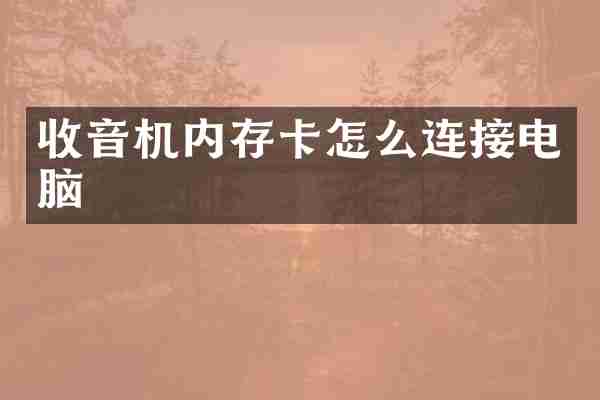 收音机内存卡怎么连接电脑