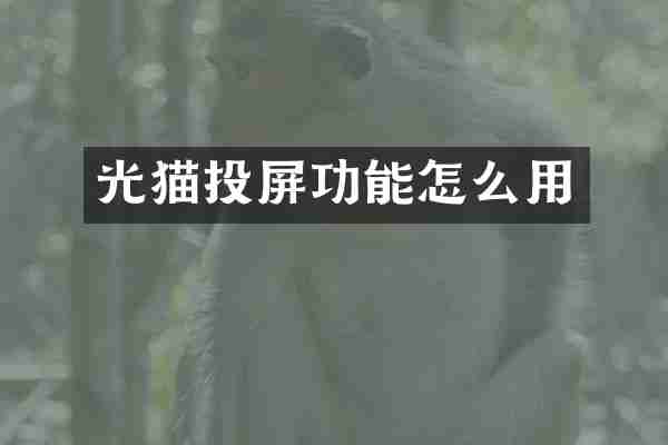 光猫投屏功能怎么用