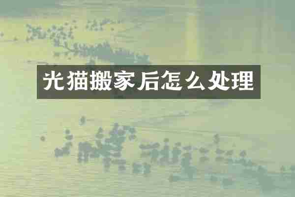 光猫搬家后怎么处理