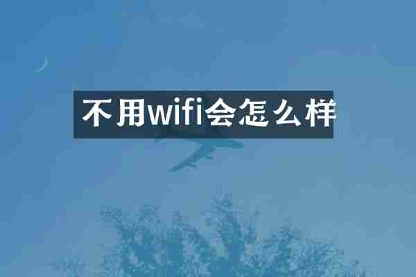 不用wifi会怎么样
