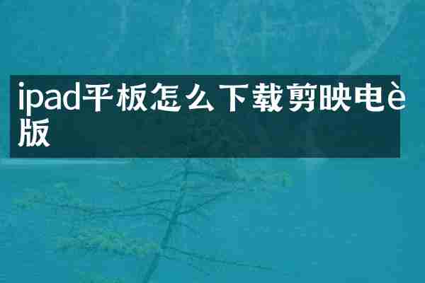 ipad平板怎么下载剪映电脑版