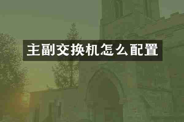 主副交换机怎么配置
