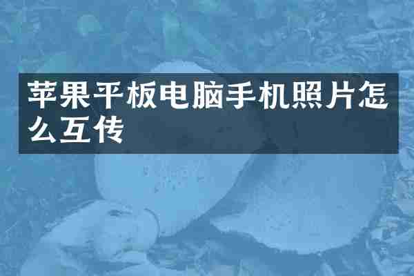 苹果平板电脑手机照片怎么互传