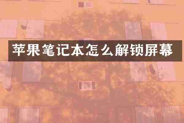 苹果笔记本怎么解锁屏幕