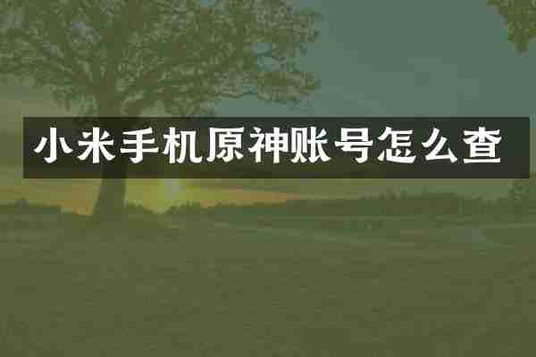 小米手机原神账号怎么查
