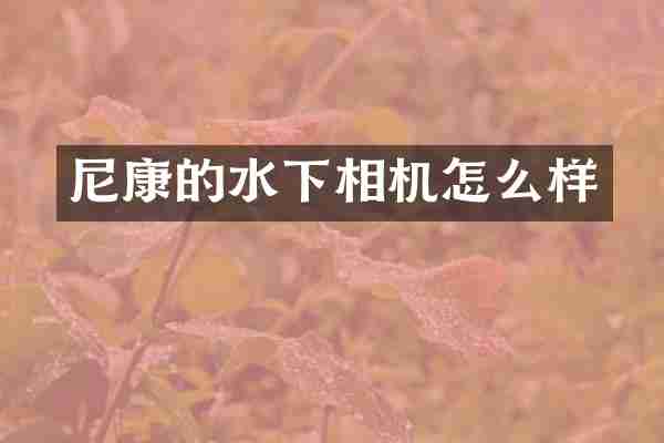 尼康的水下相机怎么样