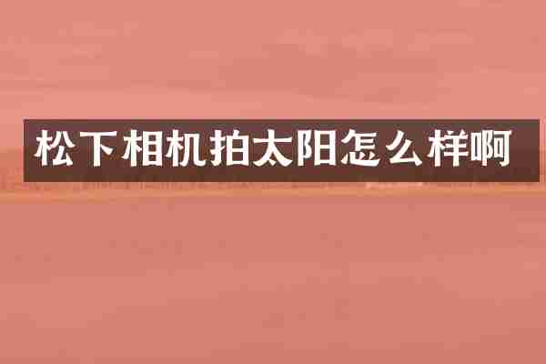松下相机拍太阳怎么样啊