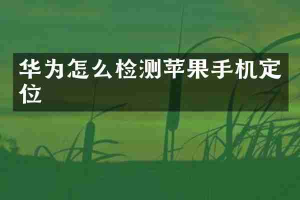 华为怎么检测苹果手机定位