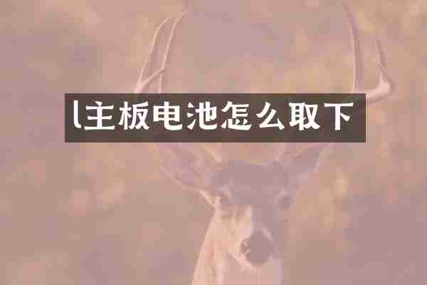 l主板电池怎么取下