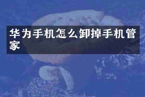 华为手机怎么卸掉手机管家