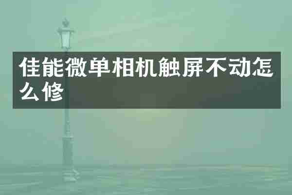 佳能微单相机触屏不动怎么修