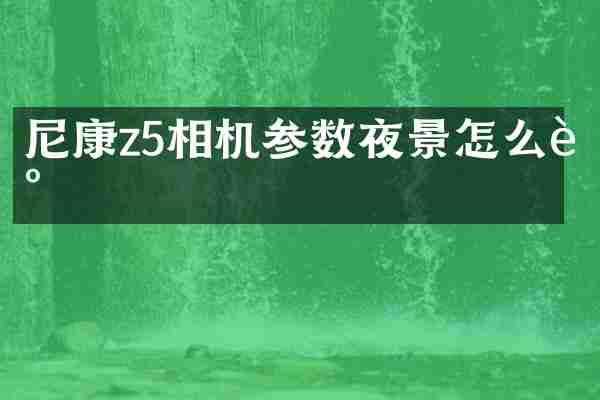 尼康z5相机参数夜景怎么调
