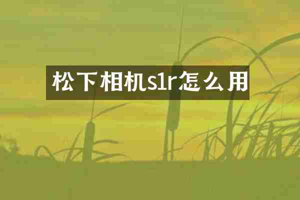 松下相机s1r怎么用