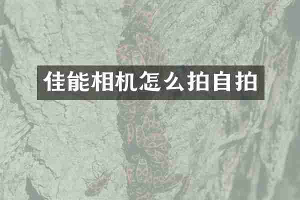 佳能相机怎么拍自拍