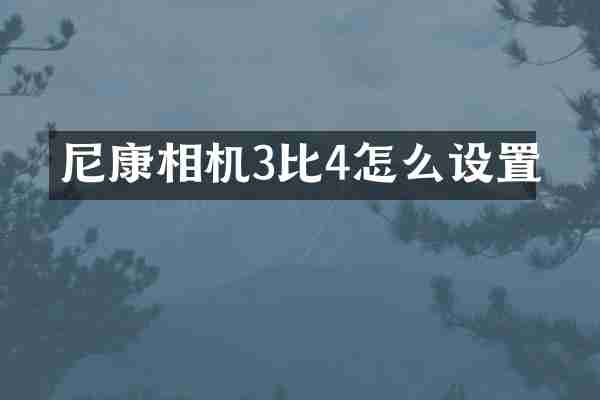 尼康相机3比4怎么设置