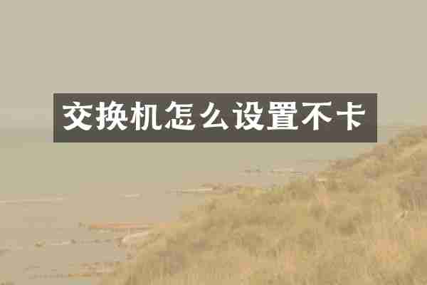 交换机怎么设置不卡