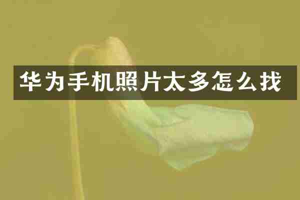 华为手机照片太多怎么找