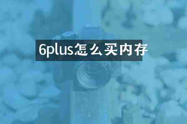 6plus怎么买内存