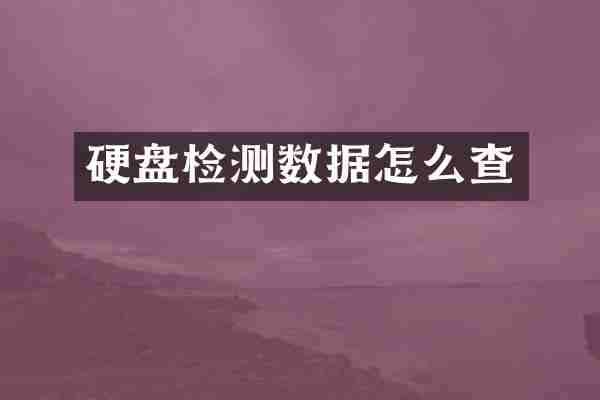 硬盘检测数据怎么查