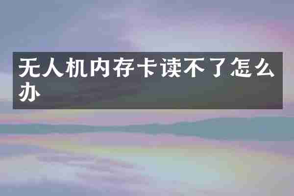 无人机内存卡读不了怎么办