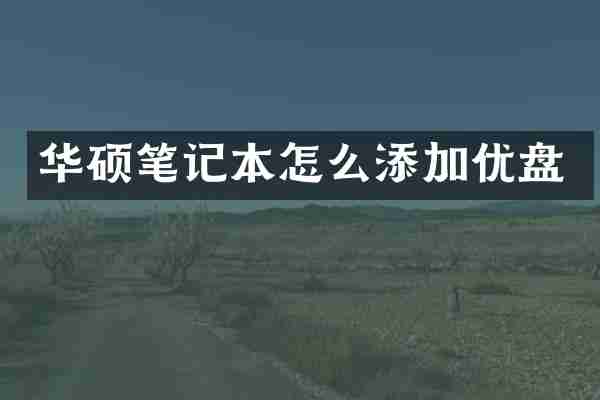 华硕笔记本怎么添加优盘