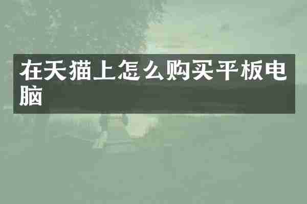 在天猫上怎么购买平板电脑