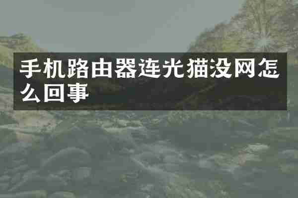 手机路由器连光猫没网怎么回事