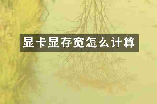 显卡显存宽怎么计算