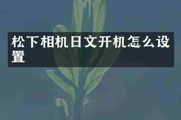 相机日文开机怎么设置