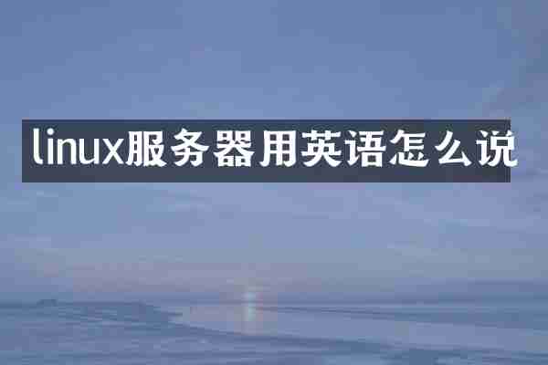 linux服务器用英语怎么说