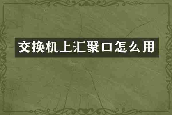 交换机上汇聚口怎么用
