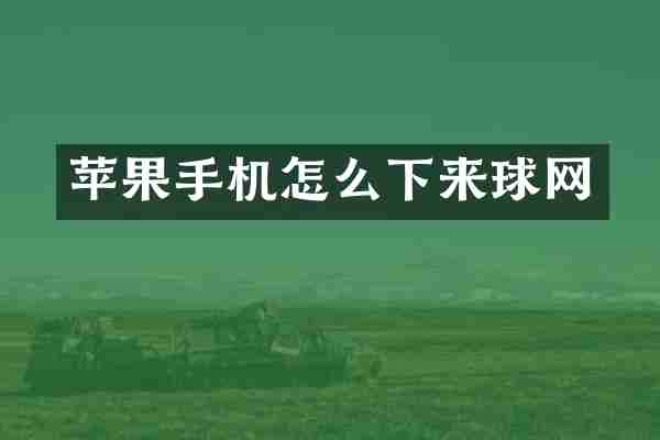 苹果手机怎么下来球网