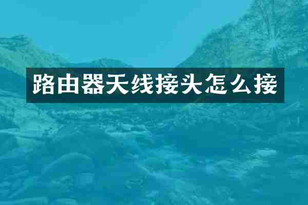 路由器天线接头怎么接