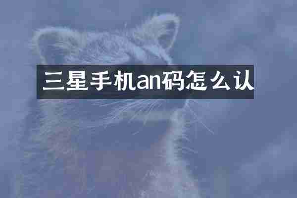 三星手机an码怎么认